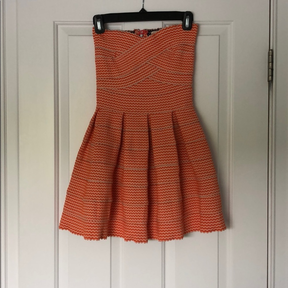 Orange & Cream Bandage Dress